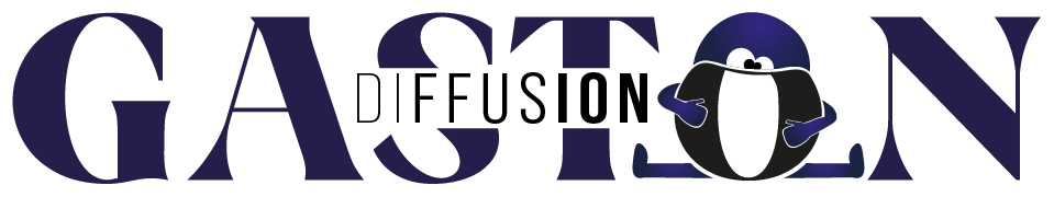 Logo de Gaston Diffusion en bleu et noir